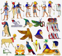 埃及人物动物插画素材