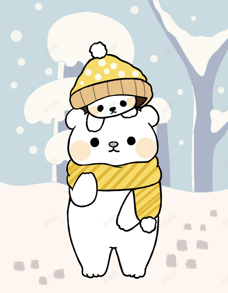 儿童画企鹅北极熊可爱psd设计背景_88icon https://88icon.com 企鹅 儿童画 北极熊 可爱