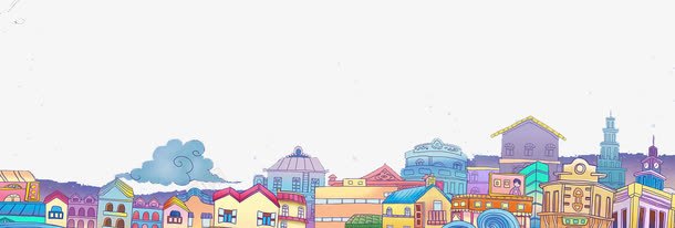 手绘绘画城市房子png免抠素材_88icon https://88icon.com 城市 房子 绘画