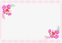 粉色清新花边花朵边框纹理素材
