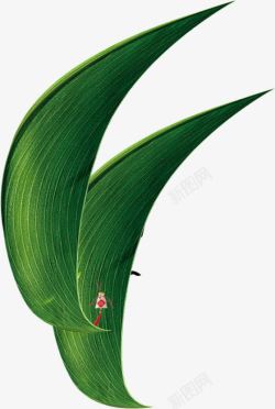 绿色清新竹叶线条素材