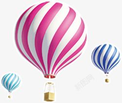 三个彩色热气球图案素材