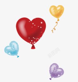 彩色爱心气球装饰图案素材