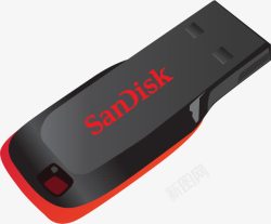 手绘黑色U盘素材