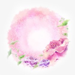 粉色梦幻花朵花纹素材