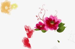 粉色手绘可爱花朵美景素材