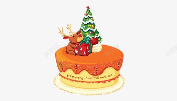 可爱卡通圣诞主题蛋糕png免抠素材_88icon https://88icon.com 可爱卡通 圣诞主题 蛋糕