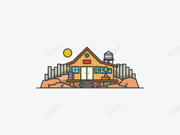 多彩建筑房子插画png免抠素材_88icon https://88icon.com 多彩 小房子 建筑插画 彩色