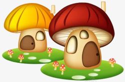 小蘑菇房子卡通素材
