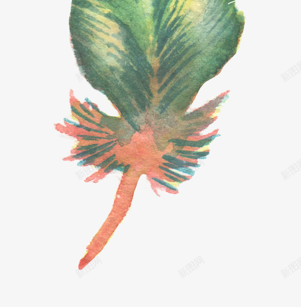 绿色羽毛png免抠素材_88icon https://88icon.com 动物羽毛 彩色羽毛 水彩羽毛 绿色