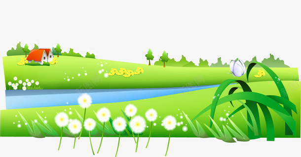 春季郊外风景矢量图ai免抠素材_88icon https://88icon.com 春季 郊外 风景 矢量图