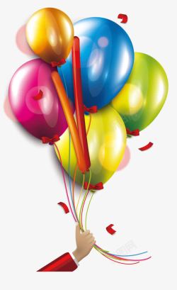 节日炫丽彩色气球素材
