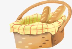手绘野餐面包食物素材