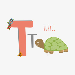 T字母的乌龟矢量图素材