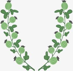 绿色树叶花卉装饰条装饰边框素材