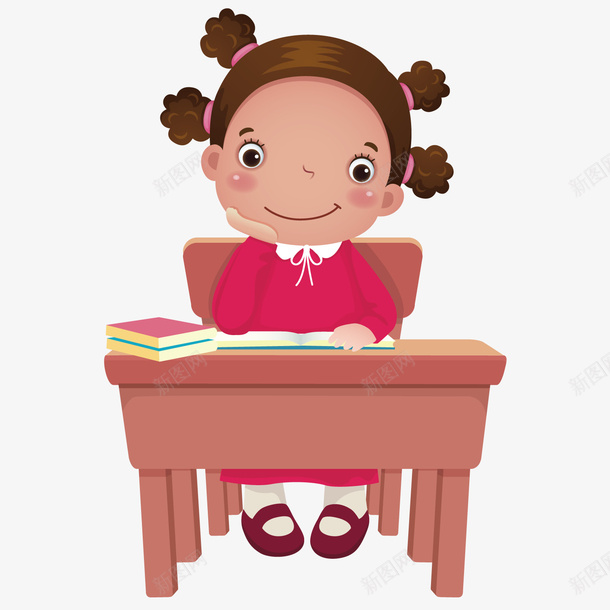 思考的女孩矢量图ai免抠素材_88icon https://88icon.com 卡通 女孩 思考 矢量图
