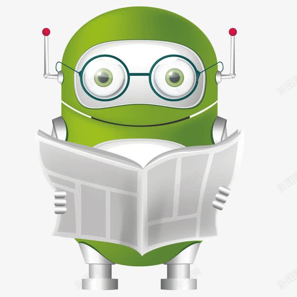 看报纸的机器人矢量图ai免抠素材_88icon https://88icon.com 报纸 机器人 看报 矢量图