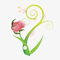 手绘梦幻花朵素材