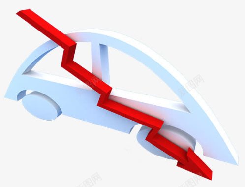 汽车手动挡汽车红色下跌图标图标