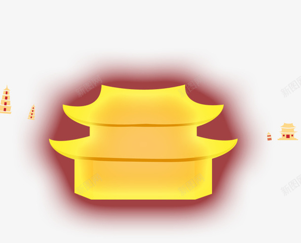 发光房子psd免抠素材_88icon https://88icon.com 发光 建筑 红黄