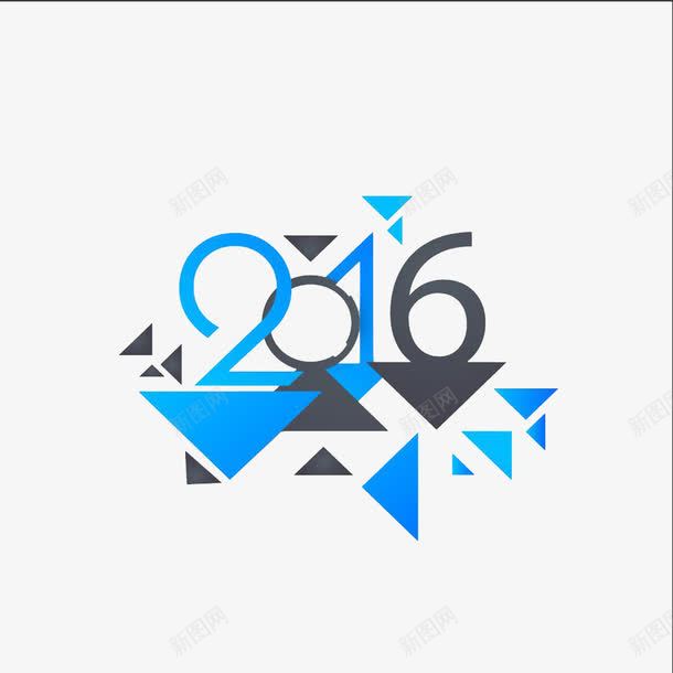 2016艺术字png免抠素材_88icon https://88icon.com 2016艺术字 三角形背景 促销元素