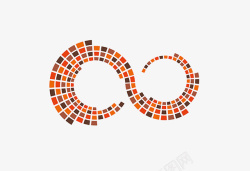 彩色S形圆环s形方格图案图标高清图片