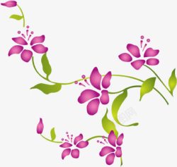 紫色花朵植物花纹素材
