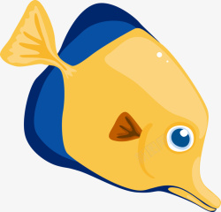 卡通黄色倒吊鱼观赏鱼矢量图素材