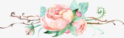 粉色水彩花朵植物浪漫素材