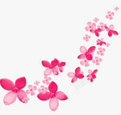 粉色花朵漂浮素材