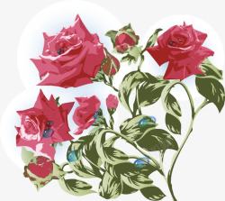 手绘复古玫瑰花素材