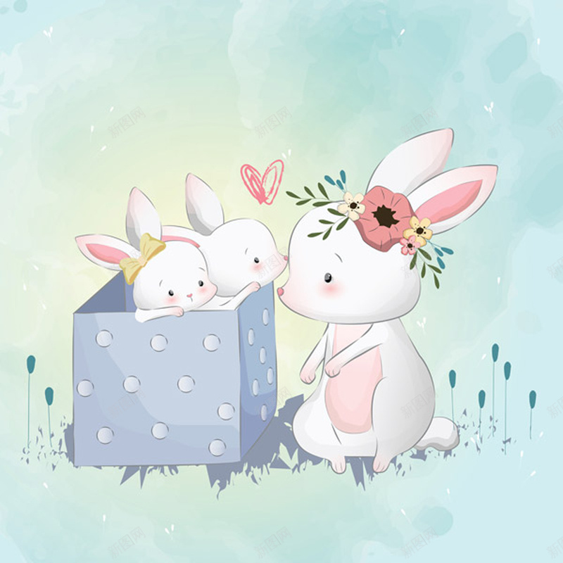 一家可爱兔子兔妈妈兔宝宝卡通矢量图eps设计背景_88icon https://88icon.com 一家 兔妈妈 兔子 兔宝宝 卡通 可爱 矢量图