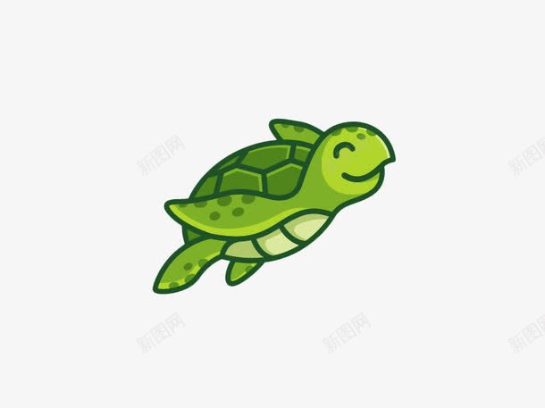卡通绿色小乌龟png免抠素材_88icon https://88icon.com 卡通 可爱 小乌龟 绿色