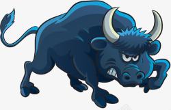 卡通野牛蓝色的猛牛高清图片