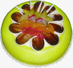 绿色水果蛋糕欧式花纹素材