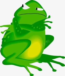 绿色手绘青蛙素材