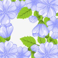 淡蓝色花朵背景标题框素材