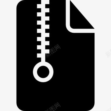 黑色拉链女包压缩文件的黑色界面符号图标图标