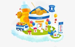 炸鸡套餐卡通小鸡工厂素材