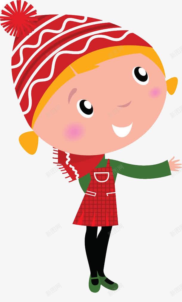 卡通站立的女孩png免抠素材_88icon https://88icon.com 伸手的女孩 免抠女孩 可爱女孩 站立的女孩 红色围巾
