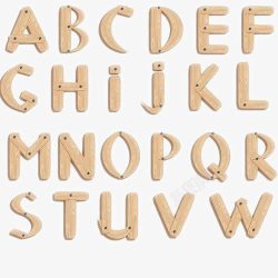木钉木制可爱字母高清图片