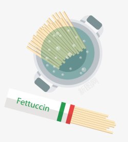 未煮面条煮意大利面矢量图高清图片