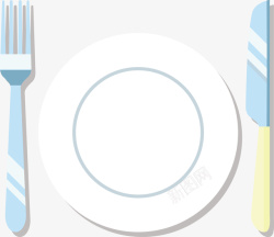 一个白色餐盘矢量图素材