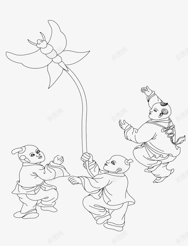 古代儿童放纸鸢png免抠素材_88icon https://88icon.com 古代儿童 可爱 戏耍 放纸鸢