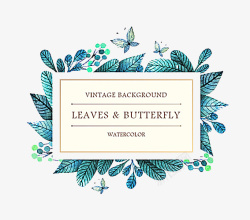 蝴蝶叶子背景图素材