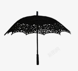 黑色蕾丝遮阳伞素材