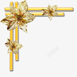 金属花朵边框素材