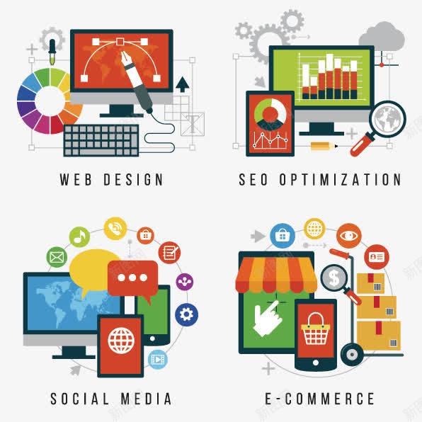 彩色商务电脑矢量图ai免抠素材_88icon https://88icon.com 淇伅鍥捐 绗旇 鍗 鍟嗗姟鐢佃剳 鐢佃剳 鐢靛瓙鍟嗗姟 矢量图