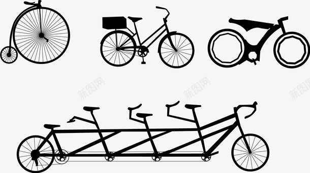 运动足球多样式自行车矢量图图标图标