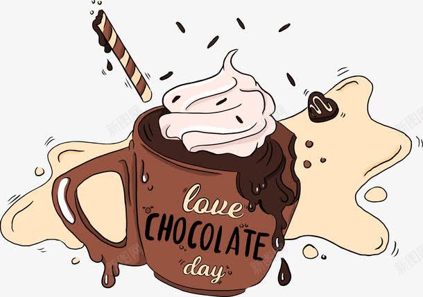 彩绘冰淇淋png免抠素材_88icon https://88icon.com 冰淇淋 创意 咖啡 咖啡杯 巧克力 杯子 融化